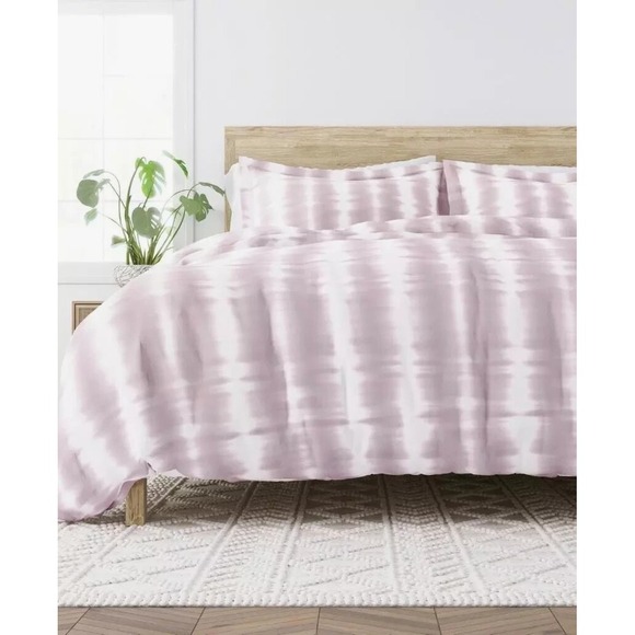Other - Kaycie Gray Linear Tie Dye 2-Piece Twin Iris Duvet Cover Set purple